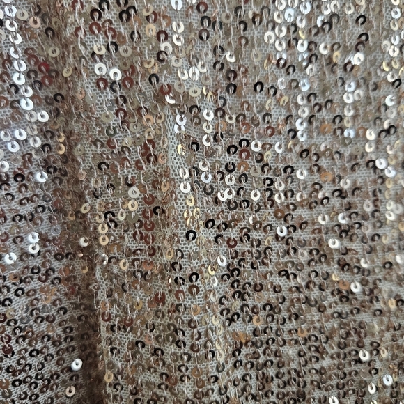 Baltic Born Bridesmaid Sequined Rose Gold Side Slit Maxi Dress Sz Small Coquette - Picture 8 of 11